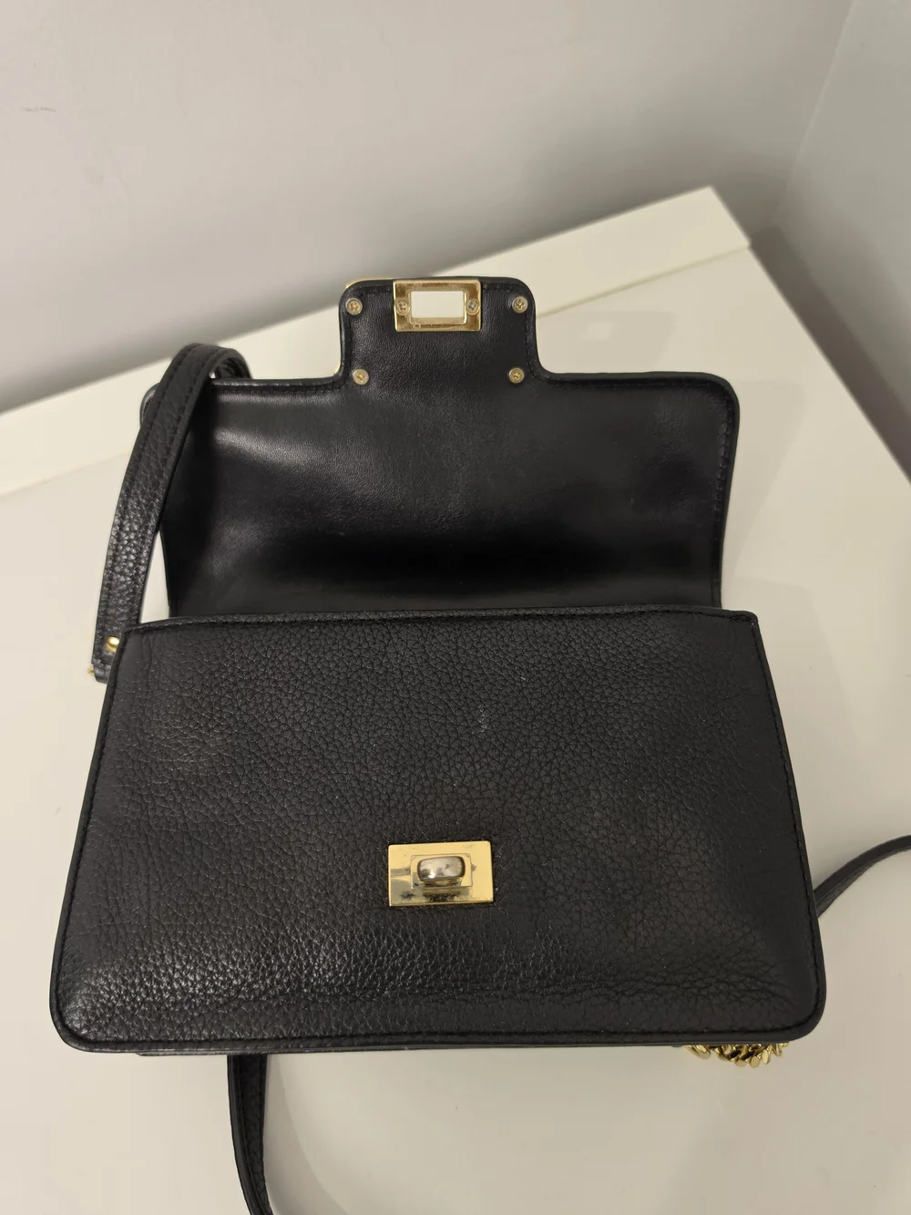 Milly Black Astor Crossbody Bag Leather
